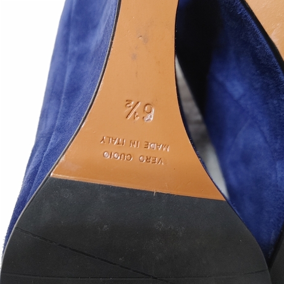 AQUATALIA Blue Suede Wedge Ankle Boots 6.5 - Picture 10 of 12